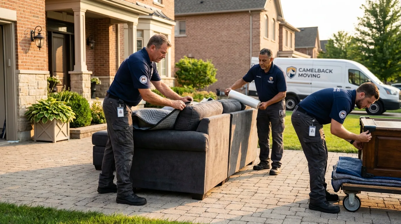 Large estate moving crew wrapping furniture in Raleigh, MS